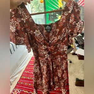 Angie Floral Rust Dress Sz M